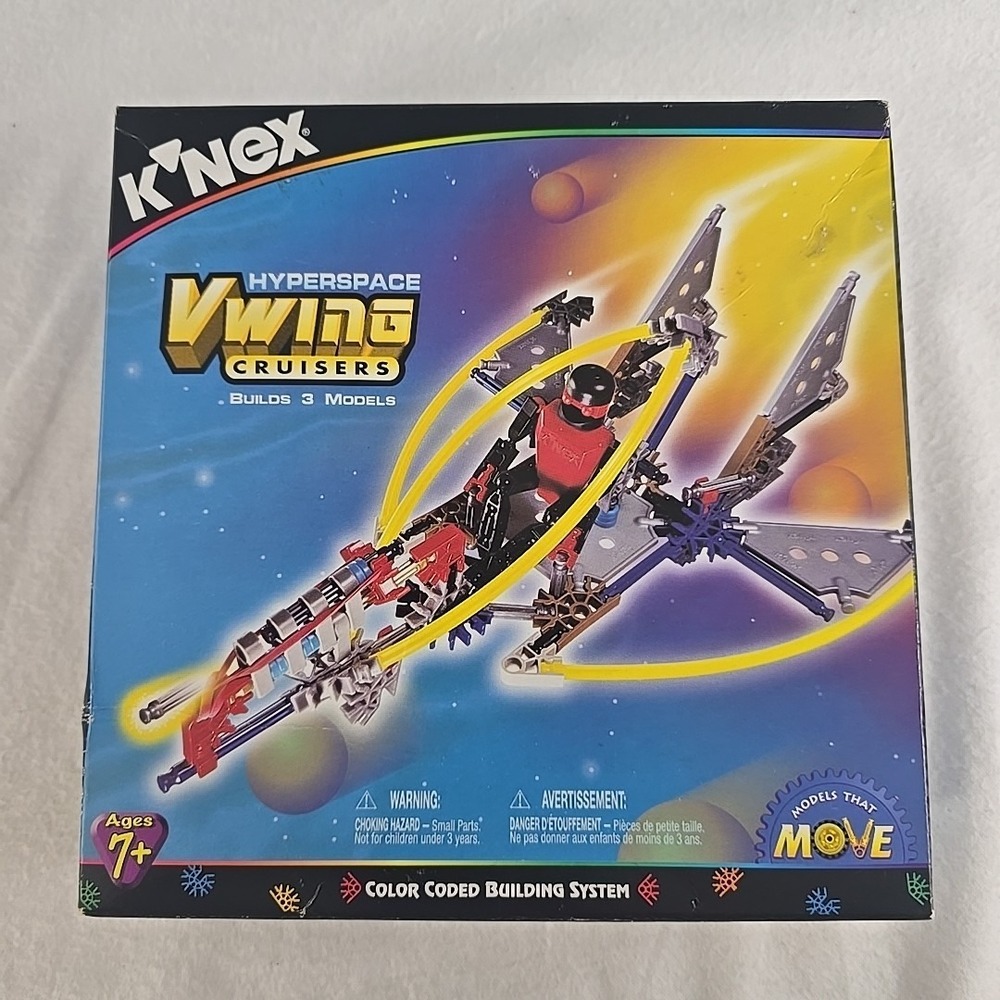 K'NEX HyperSpace VWing Cruisers Set 1999‎ Builds 3 Airship Models Missile Plane